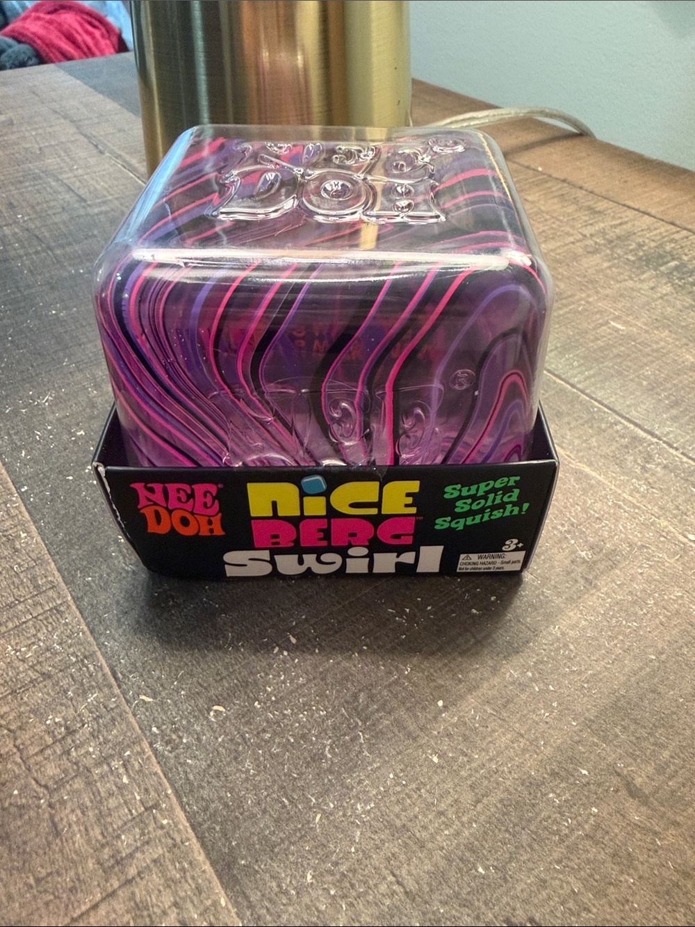 Needoh Nice Berg Swirl Squish - Pink, purple and black Swirl